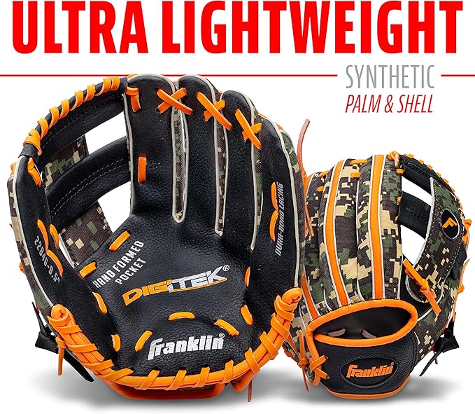 Franklin Sports Kids Baseball Gloves - RTP Youth Teeball Glove + Ball Set - Boys + Girls Teeball Mitt - Kids + Toddlers - 9.5"