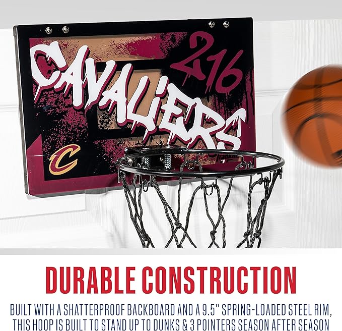 Franklin Sports NBA Team Over the Door Basketball Hoops - Kids Indoor Mini Basketball Hoop + Ball Set - NBA Fan Mini Hoops