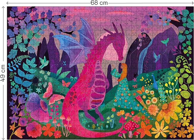 Elena Essex Puzzles for Adults 1000 Pieces - Enchanted Forest | Jigsaw Puzzles | 1000 Piece Puzzle for Adults | Cool Magic Dragon Puzzle | 20x28inches