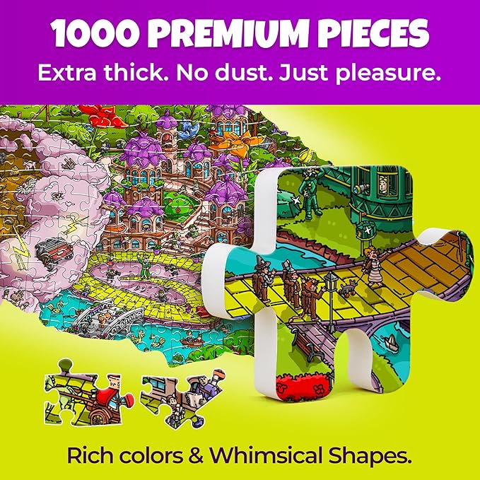 QUOKKA 1000 Piece Jigsaw Puzzle for Adults Emerald Kingdom – Puzzles for Adults 1000 Pieces Premium Box Packaging - Extra Fun Hidden Secrets & Audio Story – Perfect Relaxation Creativity Gift