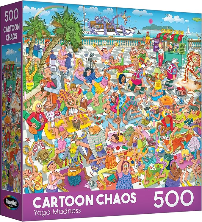 RoseArt - Cartoon Chaos - Yoga Madness - 500 Piece Jigsaw Puzzle for Adults