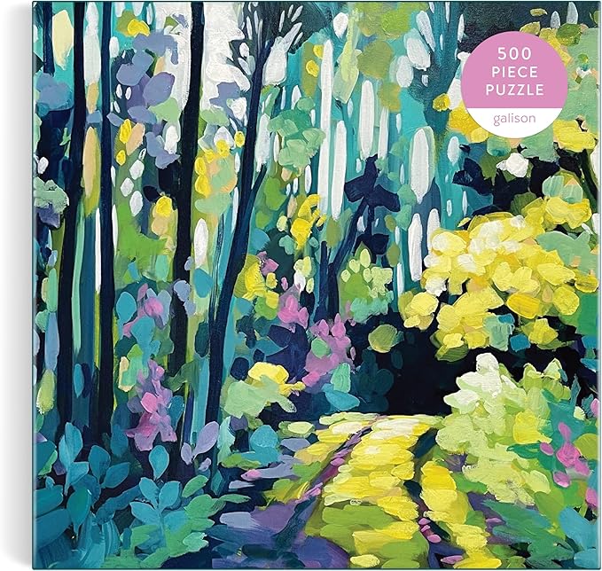 Galison Painted Path – Clair Bremner 500 Piece Puzzle Featuring Greenery Spread Over A Forest Path