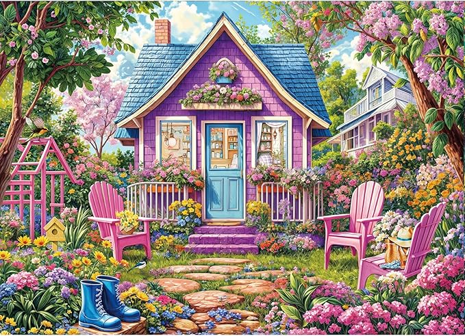 Jigsaw Puzzles for Adults 1000 Pieces, Interlock Perfectly No Dust, Impossible Difficult Hard Fun 1000 Piece Jigsaw Puzzles for Adults-1:1 Poster-Pink Flower Room