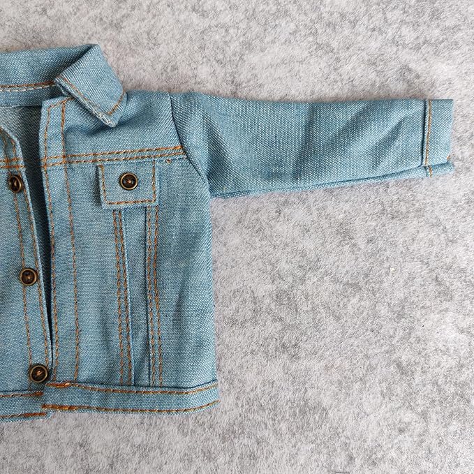 SSbeauty M 1:6 Scale Jeans Coat Jacket for 12" TBLeague Phicen Male Female Toy Action Figure Doll Clothes (Light Blue)