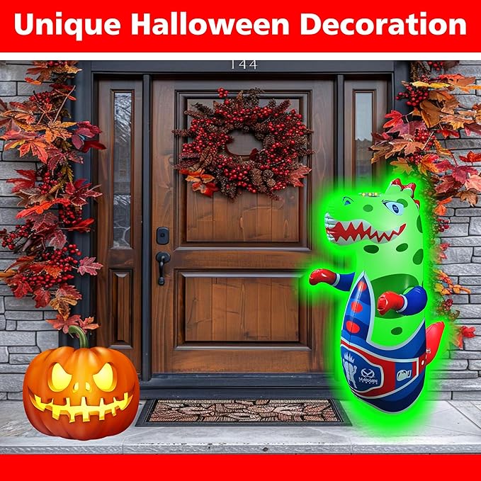 Marwan Sports Punch, Light & Roar Dinosaur Punching Bag – 47" Inflatable Bop Bag for Kids Ages 3-14 | Bounce-Back Toy with Lights & Roaring Sounds | Active Play Gift for Toddlers & Children