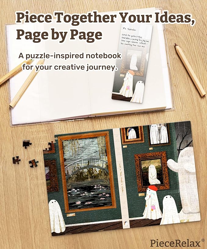 PieceRelax A5 3D Puzzle Journal for Adults, 300 Piece Plastic Jigsaw Book Cover (Includes Notebook) - Katherine Blower - The Gallery, Unique Gift [YA1073]