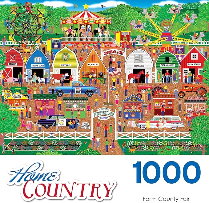 RoseArt - Home Country - Farm County Fair - 1000 Piece Jigsaw Puzzle for Adults