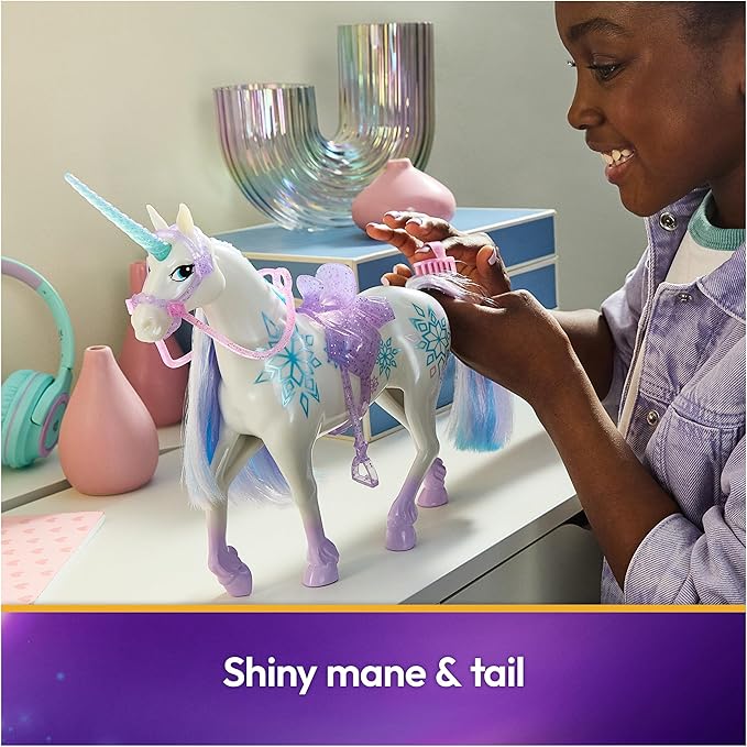 Unicorn Academy, Power of Friendship Glacier with Translucent Saddle & Bridle, 11”, Dolls & Unicorn Toys for Girls Ages 4 and up