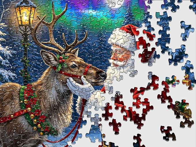 Springbok Santa's Favorite Reindeer 500 Piece Jigsaw Puzzle for Adults and Family - Christmas and Holiday Puzzle - Unique Cut Pieces - Made in USA