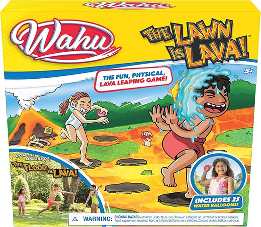 WAHU The Lawn is Lava Outdoor Water Balloon Game for Kids Ages 5+, Kids Outdoor Water Game with 25 Water Balloons