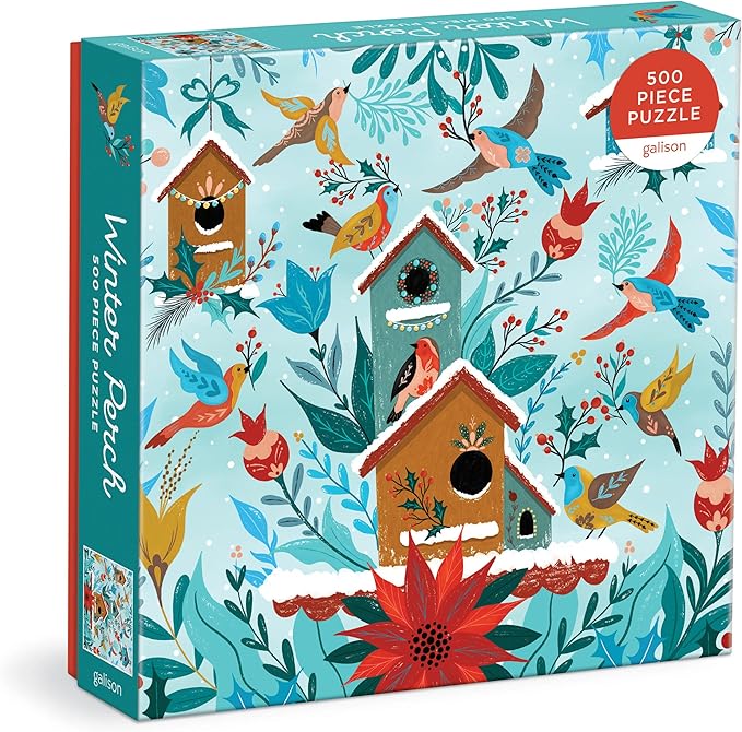 Galison Winter Perch 500 Piece Puzzle from Galison - 20" x 20" Winter Themed Puzzle That is Perfect for The Holidays, Colorful Artwork, Thick and Sturdy Pieces, Makes a Wonderful Gift!