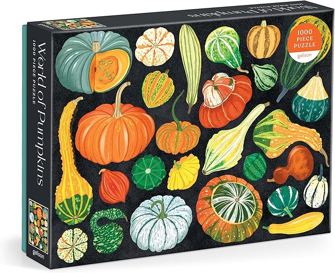 Galison World of Pumpkins – 1000 Piece Jigsaw Puzzle Featuring Beautiful Painted Artwork of A Pumpkin and Gourd Collection