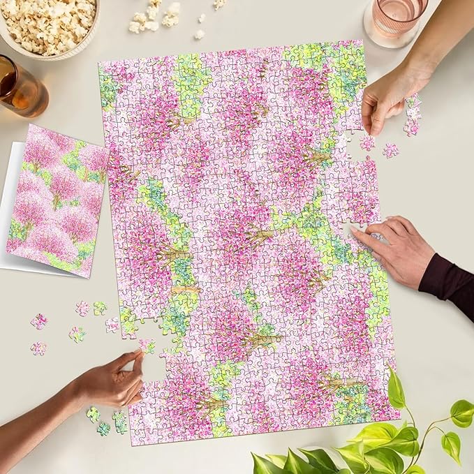 Puzzles for Adults 500 Pieces, Jigsaw Puzzle for Adults, Fun Challenging Family Puzzle, Hanging Cherry Blossom Puzzles, Interlock Perfectly No Dust, Gifts for Easter Parents Father's Day