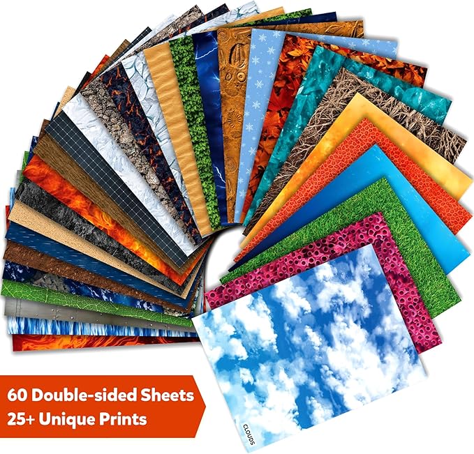 Skillmatics Science Construction Paper for Kids – 60 Double-Sided Printed Sheets (9 x 12), Patterned Craft Paper for Art Projects, STEM Activities, DIY Crafts, Scrapbooking & School Supplies