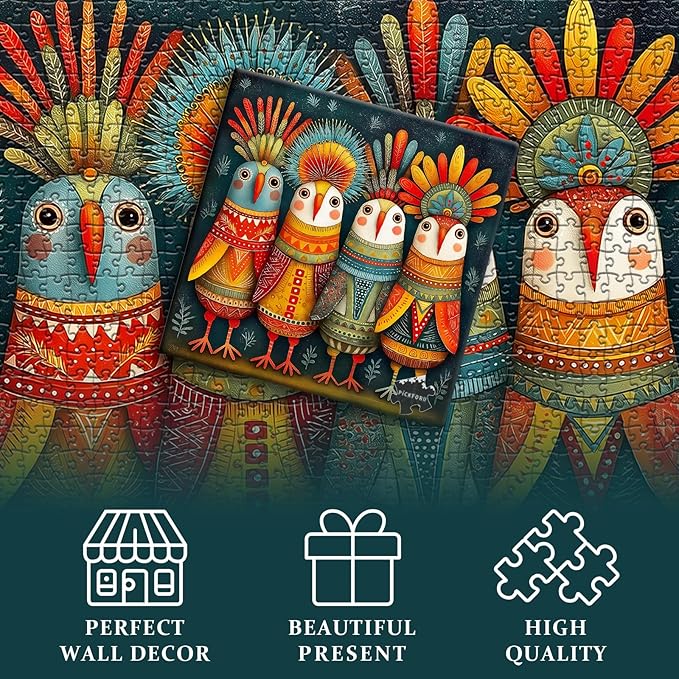 Bird Puzzles for Adults 1000 Piece, Funny Nature Fantasy Animal Abstract Jigsaw Puzzle, Colorful Whimsical Cute Puzzles Challenge