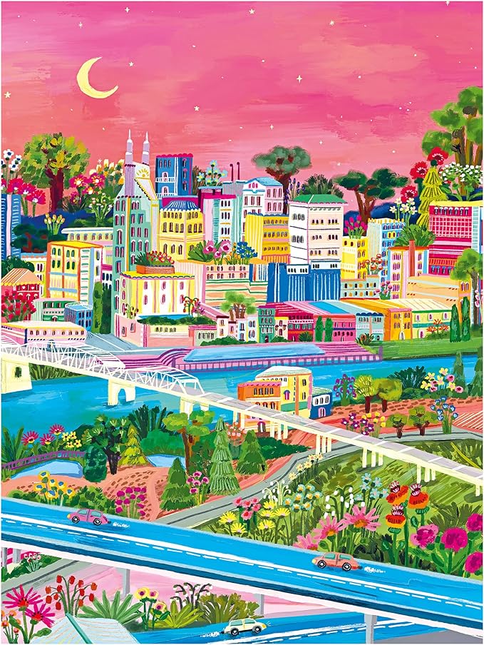 RoseArt - Millie Illustrates - Nashville - 300 Piece Jigsaw Puzzle – Vibrant Cityscape Artwork, Fun & Relaxing Puzzle for Adults