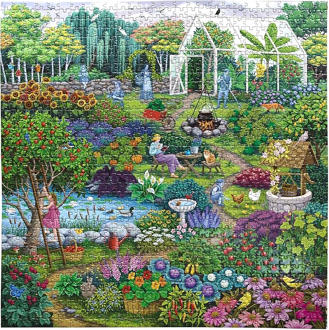eeBoo 1000 Piece Puzzle - Alchemist's Orchard Jigsaw Puzzle for Adults, Square 23" x 23" Made with Recycled Board & Vegetable-Based Ink