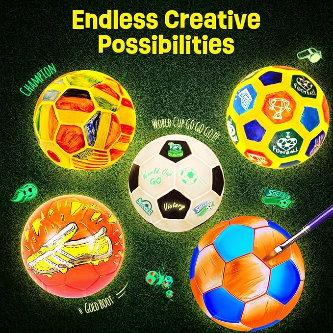 Paint Your Own Soccer Ball Lamp Kit, Soccer Gifts 3D Night Light, Art Supplies Creativity Arts and Crafts for Kids Ages 8-12, Birthday Easter Gifts for Kids Boys Girls Ages 3 4 5 6 7 8 9 10 11 12+