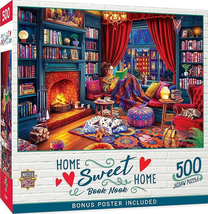 Masterpieces 500 Piece Jigsaw Puzzle for Adults, Family, Or Youth - Book Nook - 15"x21"