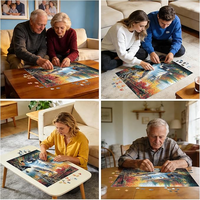 500 Piece Puzzle for Adults, Bear Fall Landscape Puzzle for Teen Adults,Recycled Paper Unique Fun Jigsaw Puzzle 500 Piece,Challenging Family Game Gift for Friends Men Women Seniors,20.5 * 15In