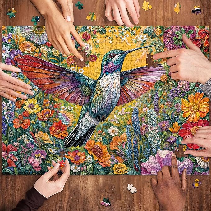 Jigsaw Puzzles for Adults 1000 Pieces, Interlock Perfectly No Dust, Impossible Difficult Hard Fun 1000 Piece Jigsaw Puzzles for Adults-1:1 Poster-Radiant Hummingbird
