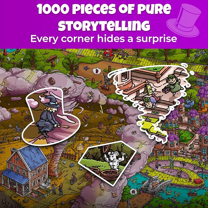 QUOKKA 1000 Piece Jigsaw Puzzle for Adults Emerald Kingdom – Puzzles for Adults 1000 Pieces Premium Box Packaging - Extra Fun Hidden Secrets & Audio Story – Perfect Relaxation Creativity Gift