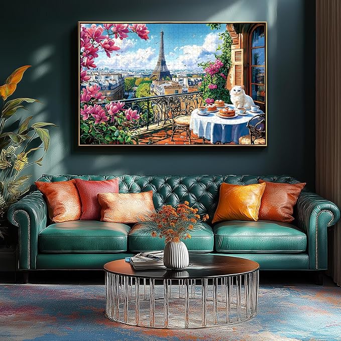 Spring Paris 1000 Piece Puzzles for Adults Clearance, Impossible Challenge Art Jigsaw Puzzle, for Gifts Party Games Family, 27.5" X 19.7" Dust-Free Puzzle