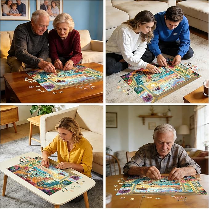 500 Piece Puzzles for Adults, Beach Flower Jigsaw Puzzle for Adult Seniors, Recycled Cardboard Dog Puzzle 500 Pieces, Challenging Puzzles Activity Game Nights Gift for Friends 20.5 * 15IN