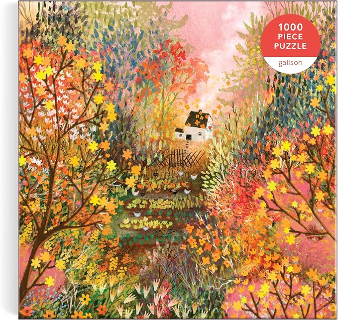 Galison Autumn in The Meadow – 1000 Piece Jigsaw Puzzle Featuring Beautiful Artwork of A Cottage Nestled Amongst A Fall Meadow
