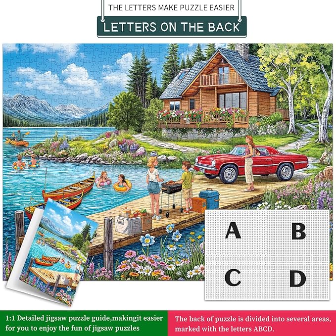 Holiday Estate Puzzles for Adults 1000 Pieces, Jigsaw Puzzles for Adults 1000 Piece, Challenging Game Toys, Impossible Puzzle, Family Decoration Puzzle
