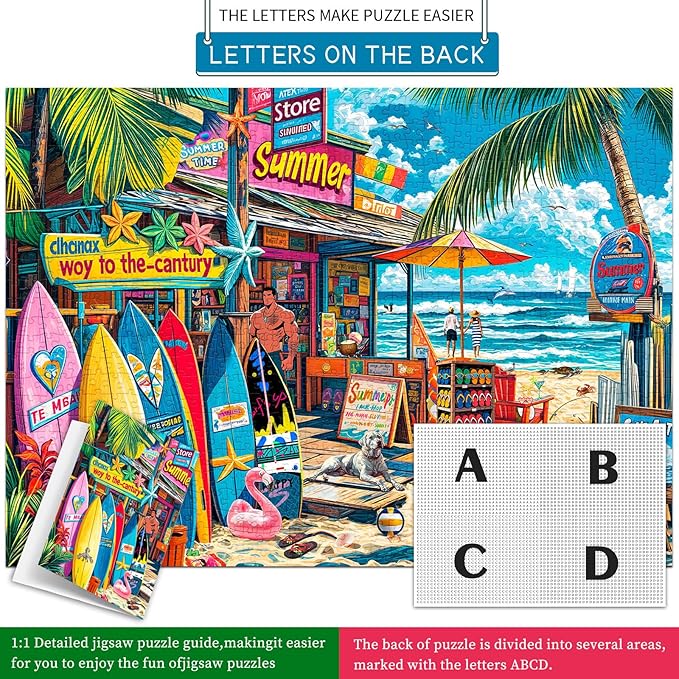 Jigsaw Puzzles for Adults 1000 Pieces, Interlock Perfectly No Dust, Impossible Difficult Hard Fun 1000 Piece Jigsaw Puzzles for Adults-1:1 Poster-Coast Grocery
