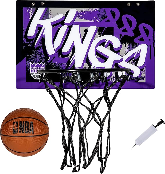 Franklin Sports NBA Team Over the Door Basketball Hoops - Kids Indoor Mini Basketball Hoop + Ball Set - NBA Fan Mini Hoops