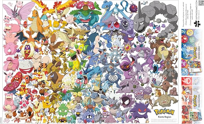 Buffalo Games – Pokemon: Kanto 151 500 Piece Jigsaw Puzzle Colorful Puzzle for Adults – Precision-Cut Pieces, Beautiful Artwork, and Hours of Relaxing Fun