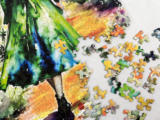 Springbok A Witches Journey 500 Piece Jigsaw Puzzle for Adults - Green Witch in Meadow - Unique Cut Pieces - Made in USA