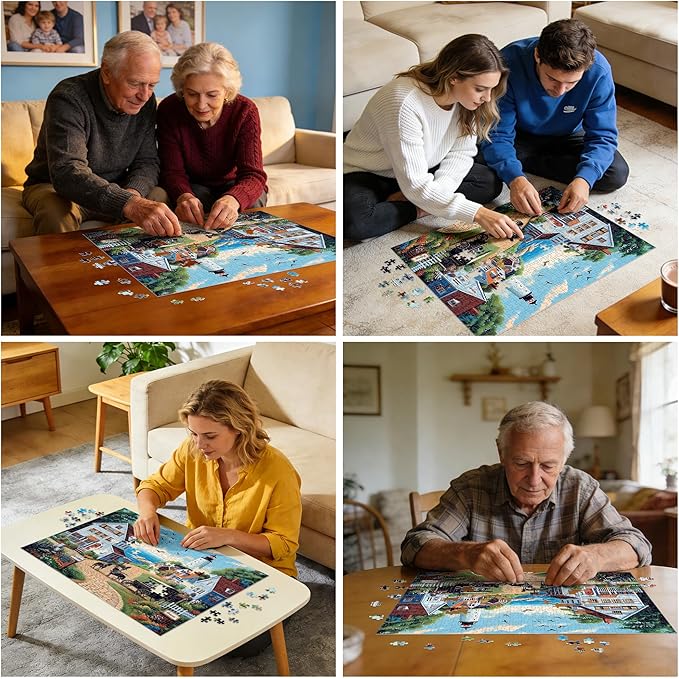 500 Pieces Puzzle for Adults, Town Horse House Puzzle, Recycled Cardboard Jigsaw Puzzles 500 Pieces for Adult, Challenging Puzzles Game Home Decor Birthday Party Gift Toy Seniors 20.5 * 15 in