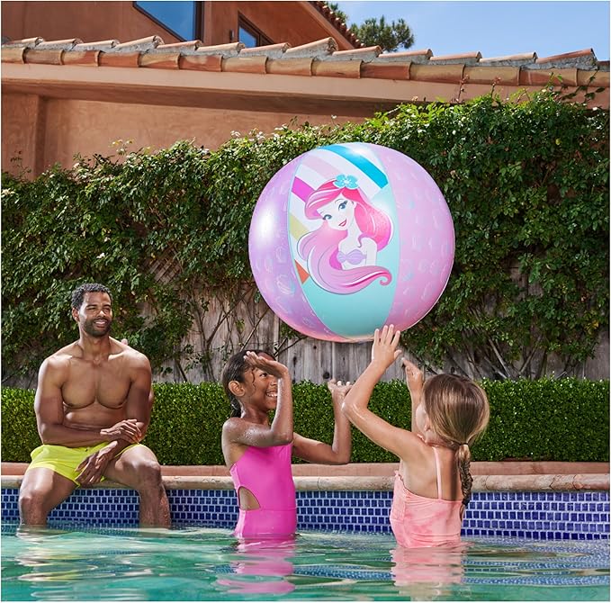 Swimways Disney Princess Ariel Giant Beach Ball, Kids Beach Toys & Pool Accessories, Little Mermaid Toys for Kids Aged 5 & Up