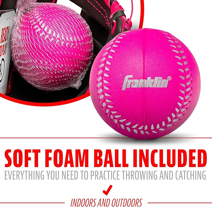 Franklin Sports Kids Baseball Gloves - RTP Youth Teeball Glove + Ball Set - Boys + Girls Teeball Mitt - Kids + Toddlers - 9.5"