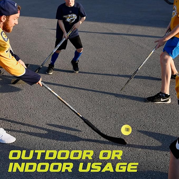 Winnwell Sports Street Hockey Balls - Indoor & Outdoor Balls with Storage Bag - Ideal for Road & Street Hockey Games 65mm & 50 Gram Weight