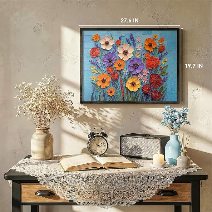 Flower Jigsaw Puzzles for Adults 1000 Pieces,Mosaic Flower Puzzle,Impossible Puzzle, Nature Plant Puzzle, Spring Floral, Interlock Perfectly No Dust,Home Decor,Gifts for Friend Parents(27.5x19.6 in)