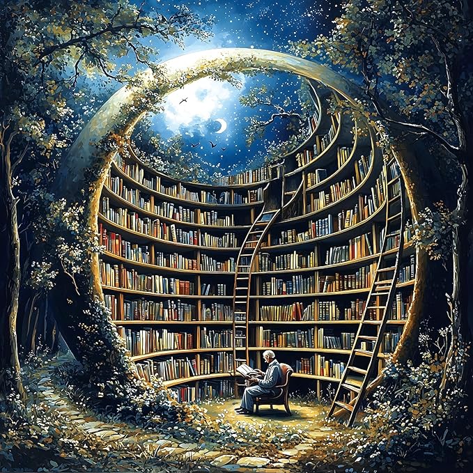 500 Pieces Puzzles for Adults, Magic Moon Library Jigsaw Puzzle for Adults 500 Pieces - Forest Fantasy Challenging, Night Book Puzzle, Gift for Adult Jigsaw Puzzles Lovers (20 x 20 inch)