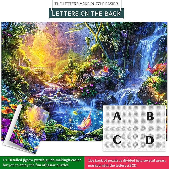 Jigsaw Puzzles for Adults 1000 Pieces, Interlock Perfectly No Dust, Impossible Difficult Hard Fun 1000 Piece Jigsaw Puzzles for Adults-1:1 Poster-Magic Lake