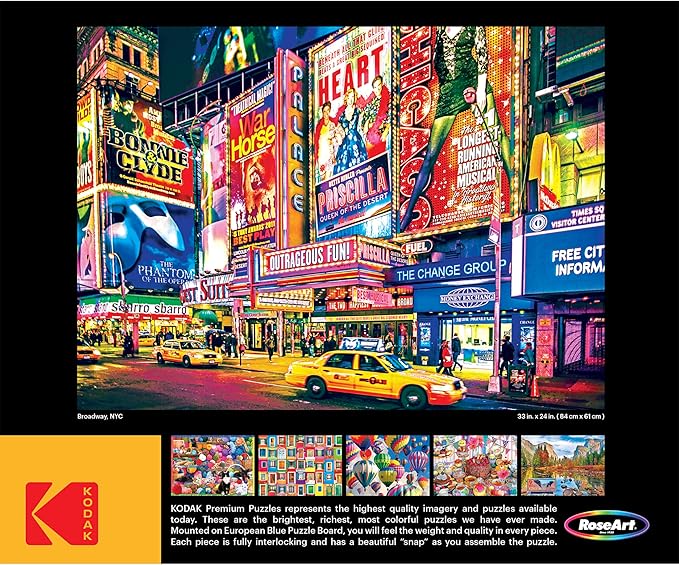 RoseArt - Kodak Premium - Broadway, NYC - 1500 Piece Jigsaw Puzzle for Adults