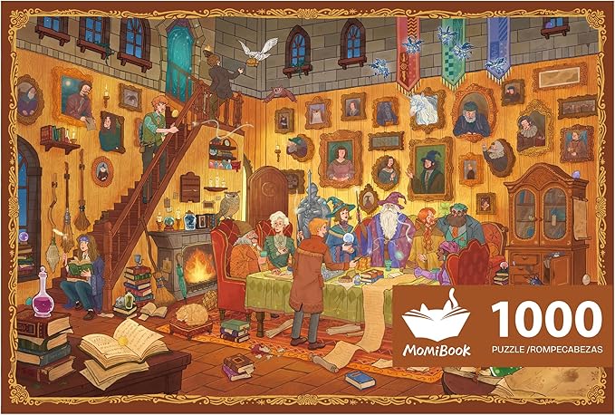 MOMIBOOK Puzzles for Adults 1000 Piece Jigsaw Puzzles of Magic Night Whispers, Glow in The Dark Luminous Painting Image Challenging Hard Impossible Puzzle Unique Funny Party Christmas Birthday Gifts