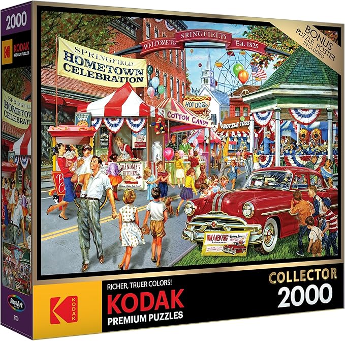 RoseArt - Kodak Premium Collector - Hometown Celebration - 2000 Piece Jigsaw Puzzle for Adults