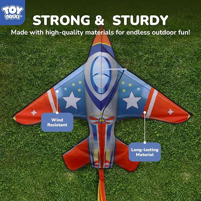 TOY Life 48.4'' Large Kites Easy to Fly for Kids Adults with 328.1 FT String, Beach Kite Outdoor Game Outside Toys Activity Summer Toys for Kids