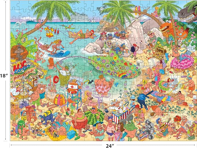 RoseArt - Cartoon Chaos - Loco Coco Paradise - 500 Piece Jigsaw Puzzle for Adults