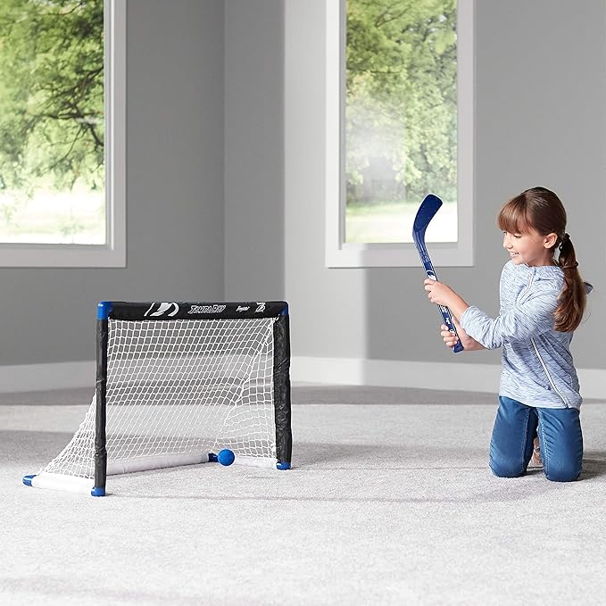 Franklin Sports NHL Mini Hockey Set - Kids Indoor Knee Hockey Goal, Ball, + 2 Stick Combo - Youth Team Indoor Toy Set - Official - Ages 3+