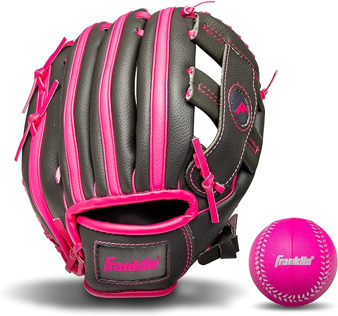 Franklin Sports Kids Baseball Gloves - RTP Youth Teeball Glove + Ball Set - Boys + Girls Teeball Mitt - Kids + Toddlers - 9.5"