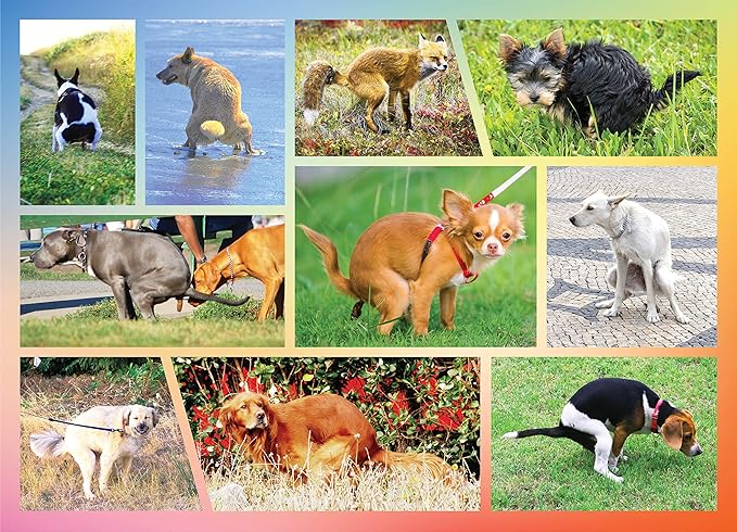 Pooping Dogs 100-Piece Puzzle for Kids - Funny Pooping Puppies Jigsaw Puzzle, Great Gift for Dog Lovers & Puppy Owners (100 Large Pieces)