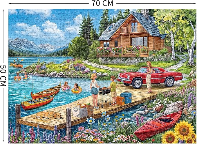 Holiday Estate Puzzles for Adults 1000 Pieces, Jigsaw Puzzles for Adults 1000 Piece, Challenging Game Toys, Impossible Puzzle, Family Decoration Puzzle